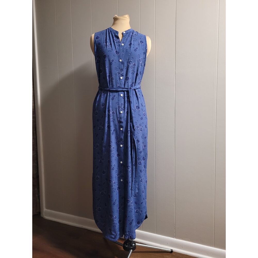 GAP - Women's XS Blue Maxi Button Down Shift Dress